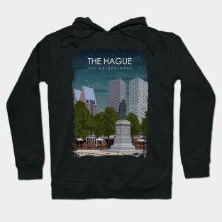 The Hague The Netherlands Vintage Minimal City Travel Poster at Night Hoodie